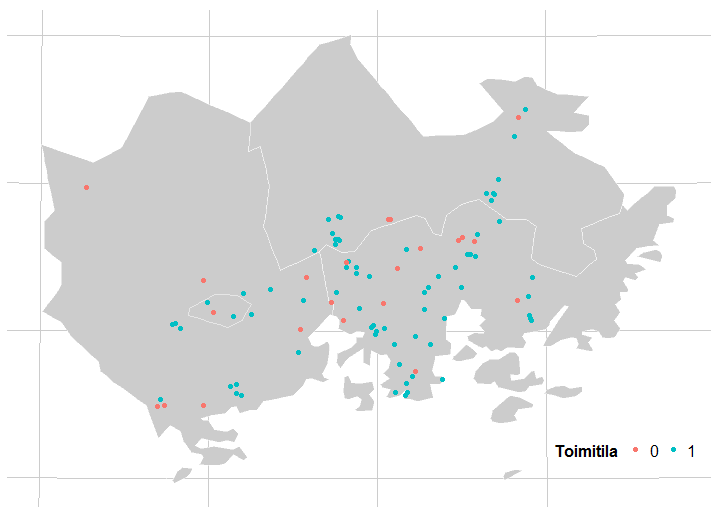 Tuottajien lukumäärä pääkaupunkiseudulla 2015 Data: