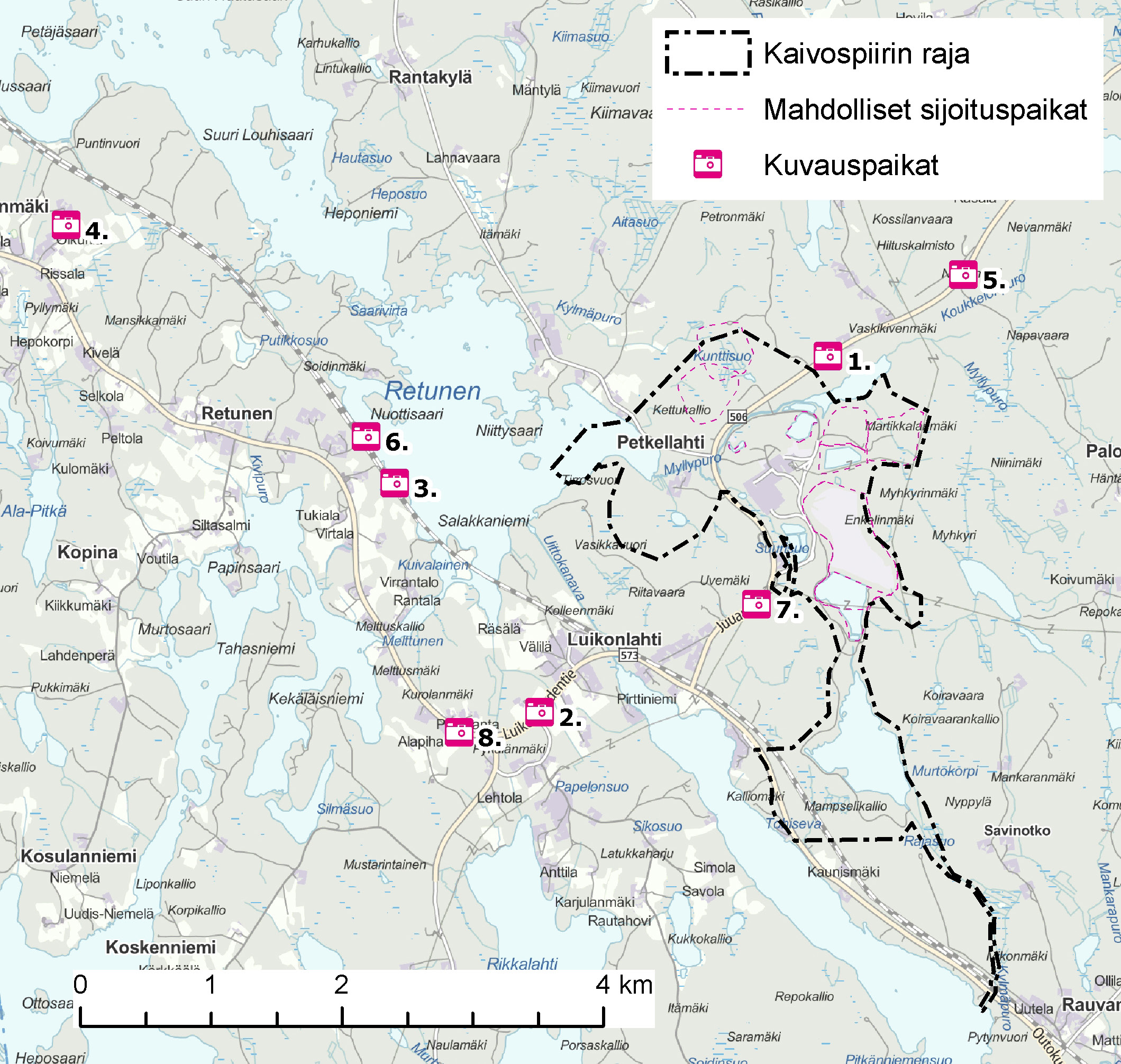 lokuvat visuaalista tarkastelua varten tuotettuihin maisemasovitekuviin.