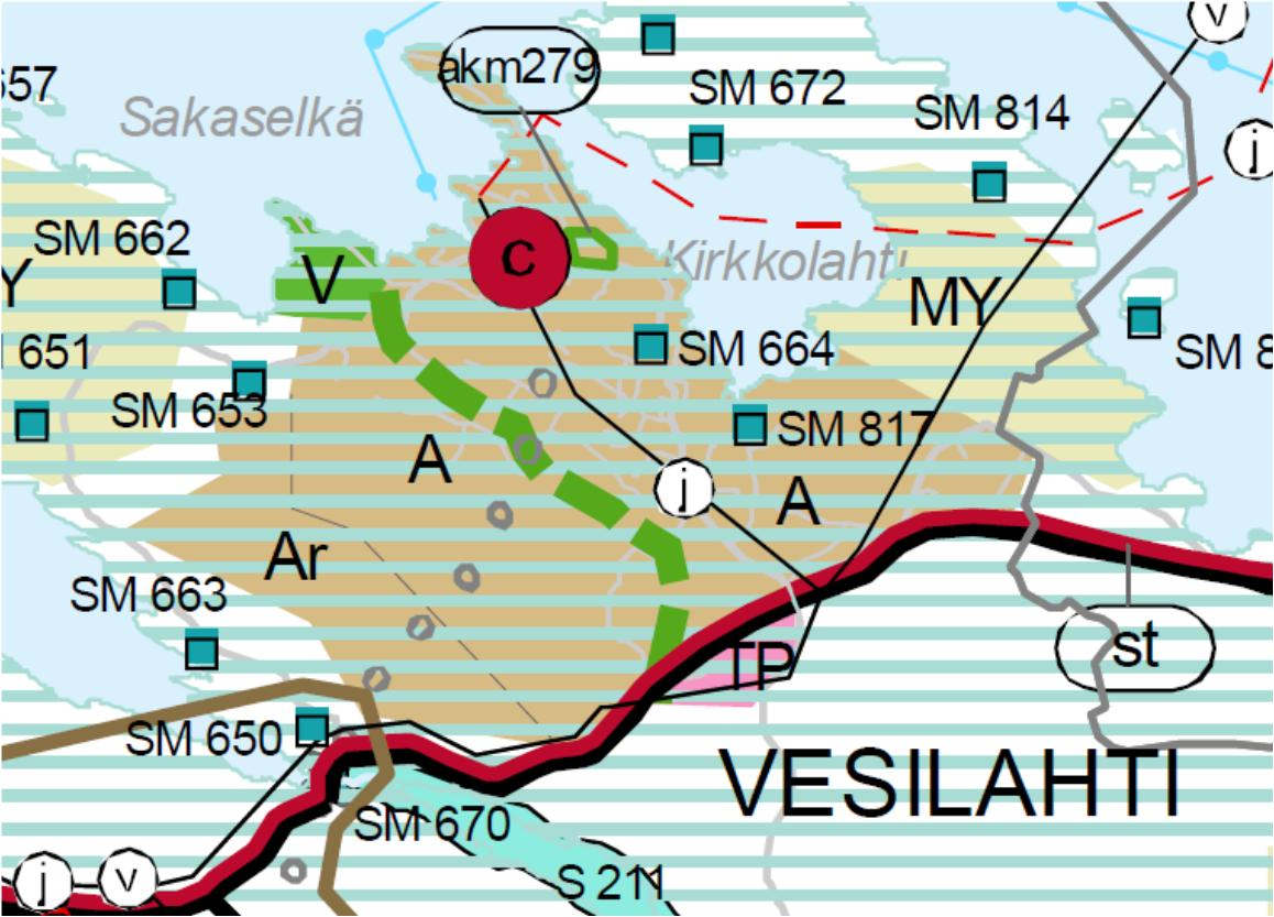 1.4 Yleispiirteisten kaavojen antamat lähtökohdat Maakuntakaava Vesilahdella on voimassa Pirkanmaan 1. maakuntakaava, joka on hyväksytty maakuntavaltuustossa 9.3.