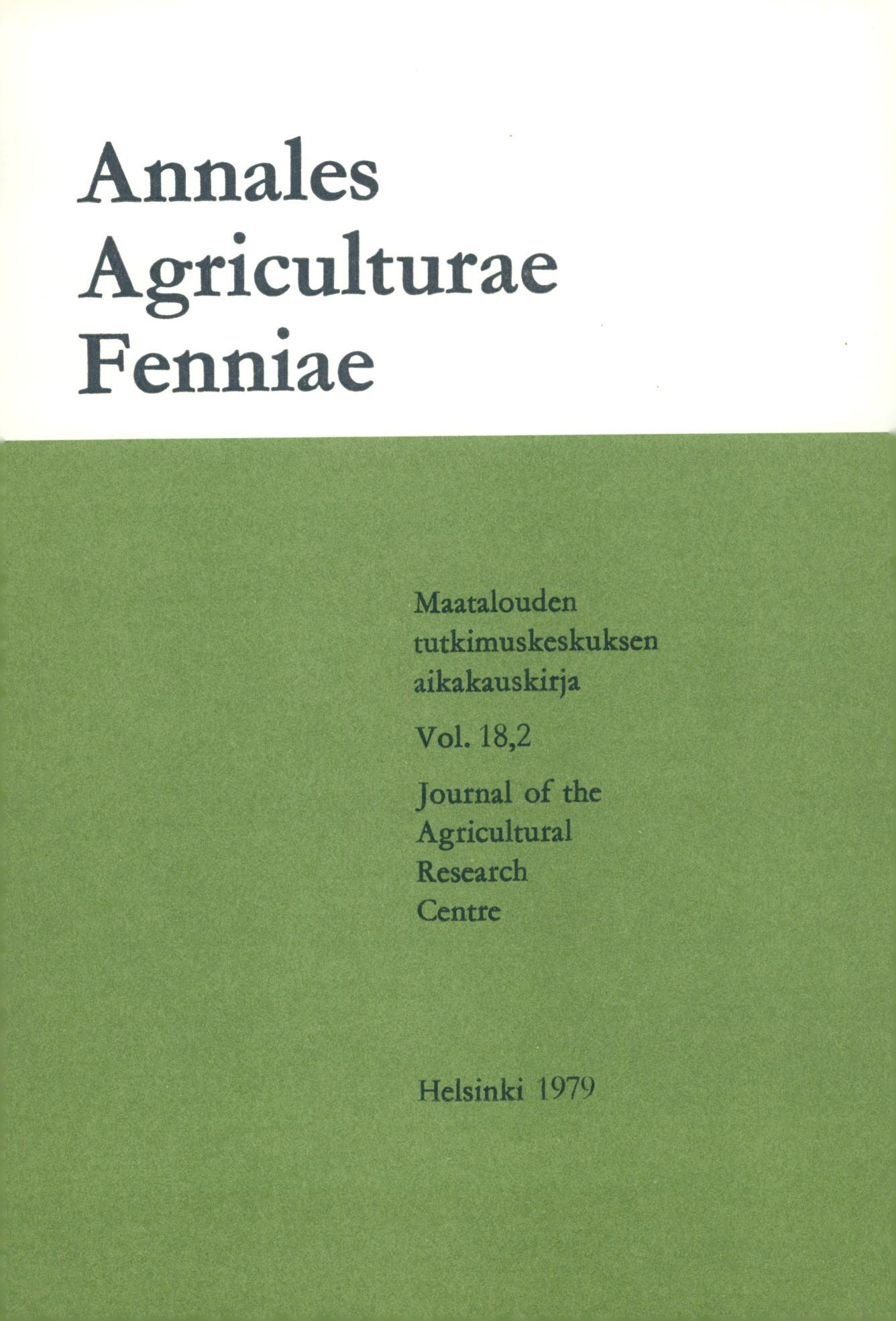 Annales Agriculturae Fenniae Maatalouden tutkimuskeskuksen