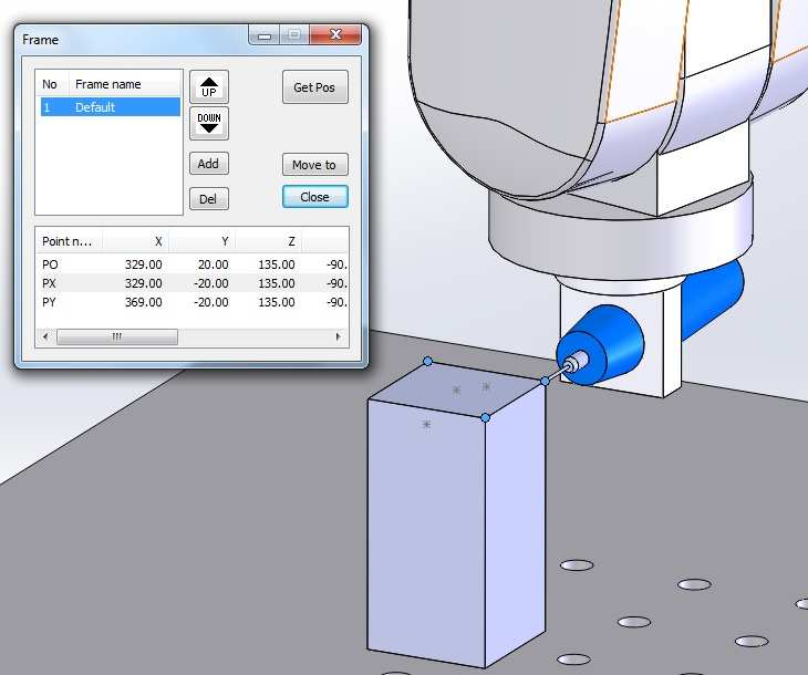 KUVA 20. Frame 4.6 Work-flow-painike Work-flow-toiminto mahdollistaa halutun liikeradan luomisen robotille.