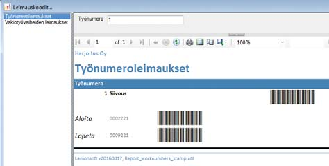 Työnumero-riveillä sekä Työvaiheet-riveillä voit hiiren oikean painikkeen valikosta valita Materiaalit, joka avaa työn/vaiheen materiaalit-näytön, jossa näet myös materiaalien kumulatiivisen
