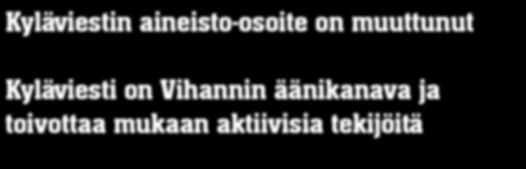 ALPUA KORVENKYLÄ KUUSIRATI LAMPINSAARI LUMIMETSÄ LÄNTISRANTA MYLLYPERÄ-PERUKKA MÖYKKYPERÄ-LUKKAROINEN VIHANTI Julkinen tiedote