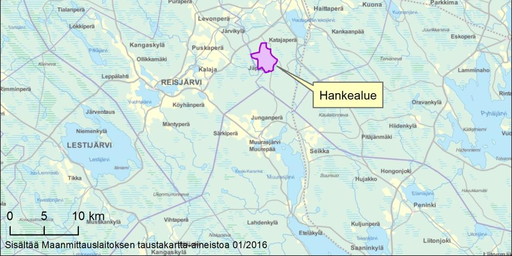 1 JOHDANTO Infinergies Finland Oy (myöhemmin hankevastaava) suunnittelee tuulipuiston rakentamista Haapajärven kaupunkiin Pajuperänkankaan alueelle (Kuva 1-1).