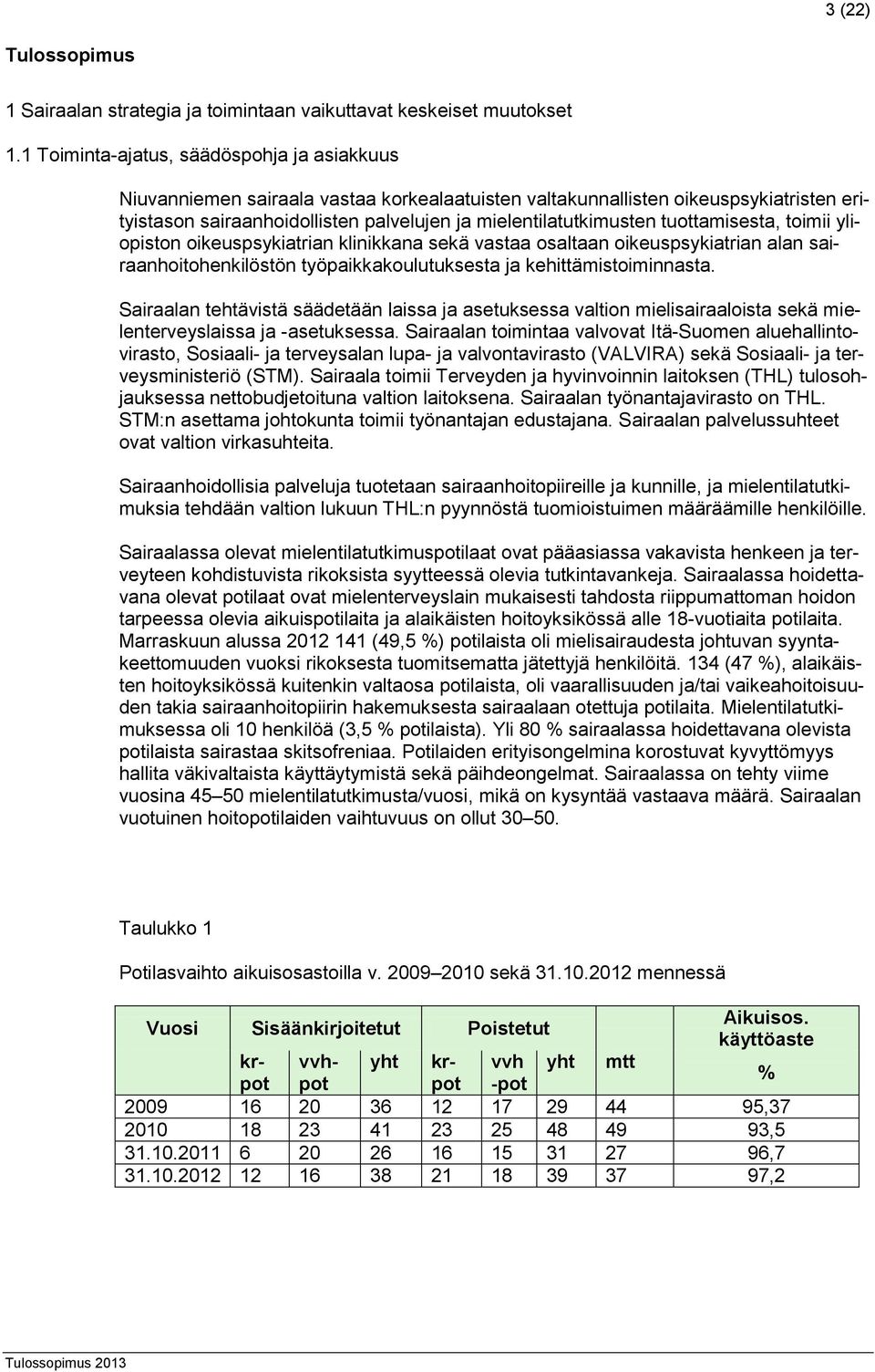 tuottamisesta, toimii yliopiston oikeuspsykiatrian klinikkana sekä vastaa osaltaan oikeuspsykiatrian alan sairaanhoitohenkilöstön työpaikkakoulutuksesta ja kehittämistoiminnasta.