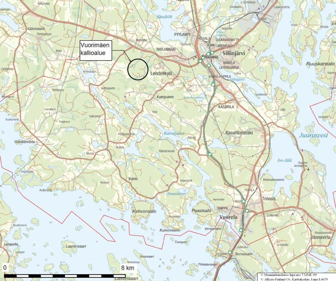 12 VUORIMÄEN KALLIOALUE, SIILINJÄRVI: 1 JOHDANTO Destia Oy, Rudus Oy ja Savon Kuljetus Oy ovat harjoittaneet kalliokiviainesten ottotoimintaa Vuorimäen alueella useiden vuosien ajan.