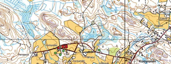 56 VUORIMÄEN KALLIOALUE, SIILINJÄRVI: maakaivo. Kuusi porakaivoa (K1, K4 K8) oli yhteensä 11 talouden käytössä. Näistä kaivoista kahdesta oli tutkittu vedenlaatu.