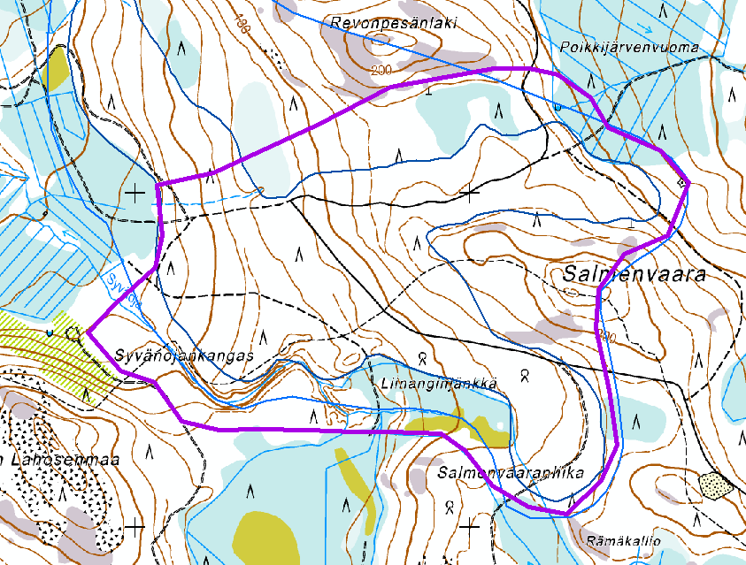 16 Salmenvaaran arvokkaan harjualueen rajaus Säikkäränrovat-Konttasaari Pohjavesialuenumero: 12976114 Vedenhankintaan soveltuva Arvoluokka: 2 Sijainti: Ylitornion keskustasta 61,5 km NE, Raanujärven