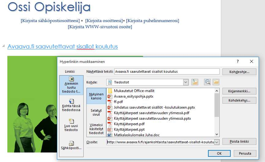 Merkityksellisen hyperlinkkitekstin