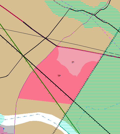 Alue 21, Pori Tulvauoman ulkopuolelle jää reilu 7ha. aluetta.
