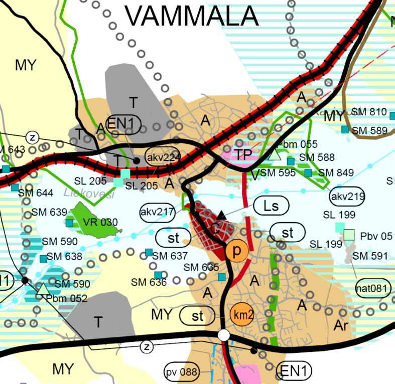 Suunnittelutilanne Maakuntakaavoitus Ote Pirkanmaan maakuntakaavayhdistelmästä Pirkanmaan 1. maakuntakaavassa Sylvään yleissuunnitelma-alue on taajamatoimintojen aluetta (A).