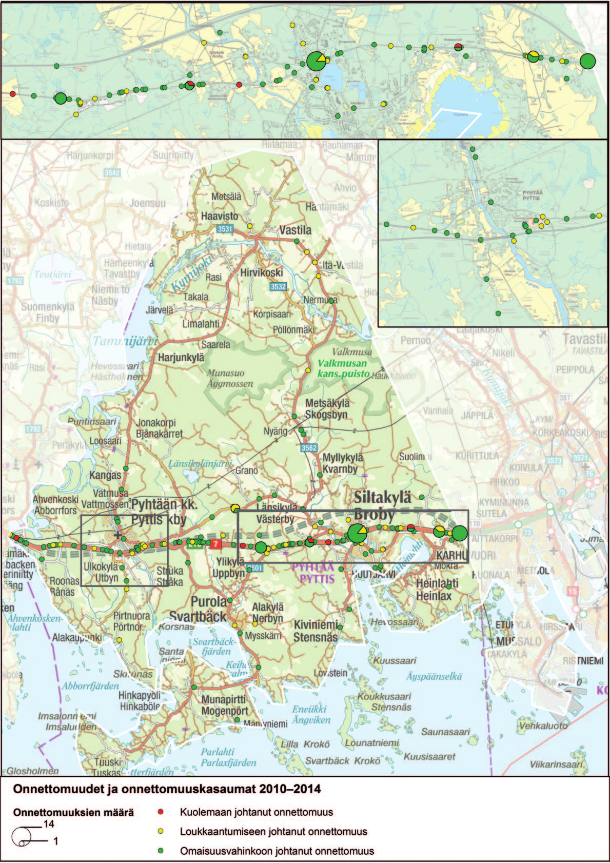 Onnettomuuskasauma: Mt 170, Mokran kohta [0+2+3] Onnettomuuskasauma: Mt 170 / Malminsuontie / Huutjärventie liittymä, nyk.