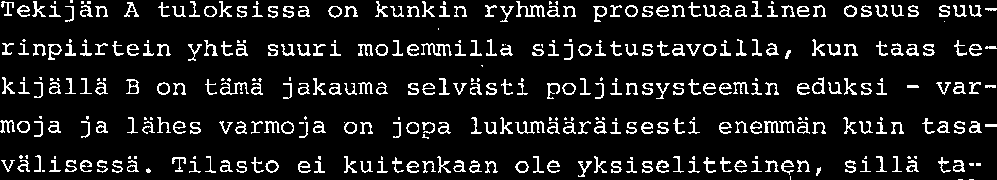 L -..' b4 m - 1 taytyy ottaa huomioon vertailtaessa kiintopisteiden luokkajakau- maa - ensimmainen ja toinen luokka pienenevat ilman, etta suh- teellinen tarkkuus pienenisi samassa mitassa.