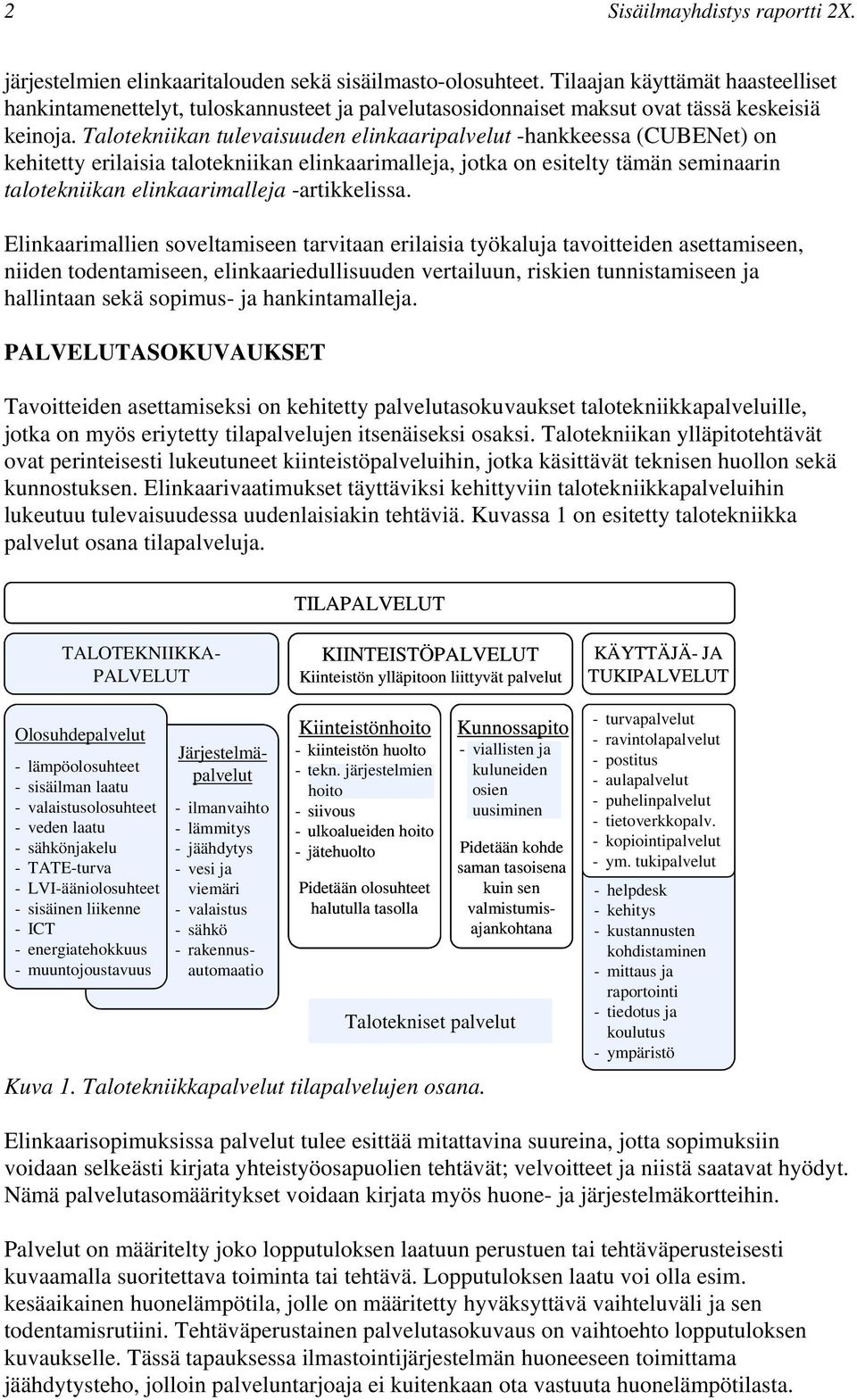 Talotekniikan tulevaisuuden elinkaaripalvelut -hankkeessa (CUBENet) on kehitetty erilaisia talotekniikan elinkaarimalleja, jotka on esitelty tämän seminaarin talotekniikan elinkaarimalleja