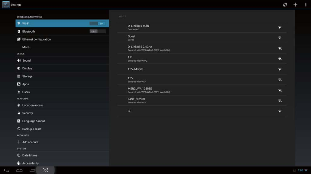2. Näytön asennus 2.4-5 Android-järjestelmäasetukset Napsauta Settings -kuvaketta Android-Home screen (Aloitusnäyttö).