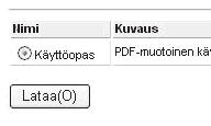 PDF-muodossa olevat käyttöoppaat Yksityiskohtaiset selitykset laitteella käytettävissä olevista toiminnoista ovat PDF-muodossa olevassa käyttöohjeessa. Käyttöohje voidaan ladata laitteen WWW-sivuilta.