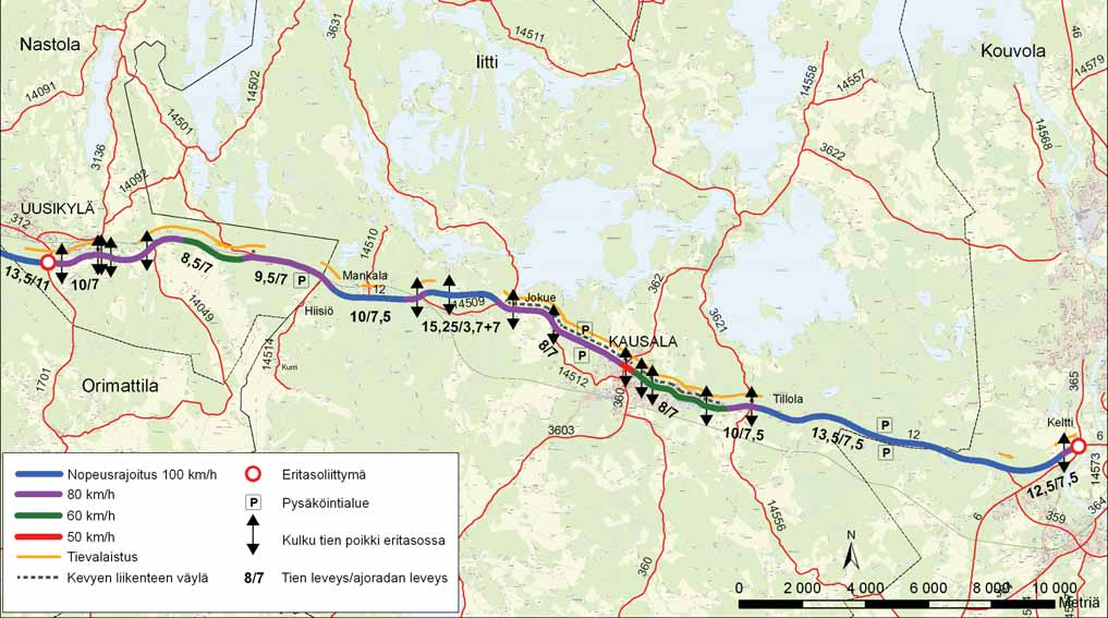 Valtatien 12 parantaminen välillä Uusikylä Tillola, yleissuunnitelma LÄHTÖKOHDAT JA TAVOITTEET 13 1.