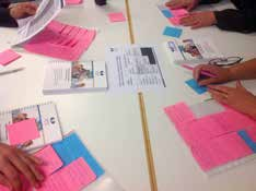 POAn hiljainen aivoriihi on käynnissä kuvassa 1. Toteuta POAn hiljainen aivoriihi Post-it -lappuja käyttäen. Liimaa laput muovitaskuun, jotta lappujen liima säilyy puhtaana.