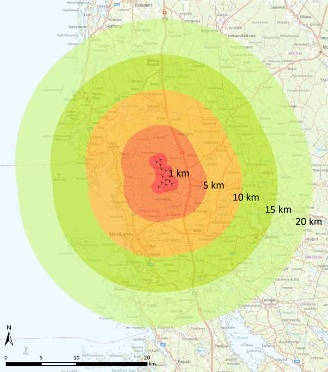 42 (265) Korvennevan tuulivoimapuisto FCG SUUNNITTELU JA TEKNIIKKA OY Ympäristövaikutusten arviointiohjelma Lisäksi huomioon otettavia vaikutustyyppejä ovat turvallisuus (liikenne, tutkaja