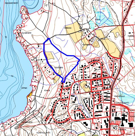 Kaavaselostus 2 1.2 Kaava-alueen sijainti Kaava-alue sijaitsee Kontiolahden kirkonkylän taajaman pohjoisosassa.