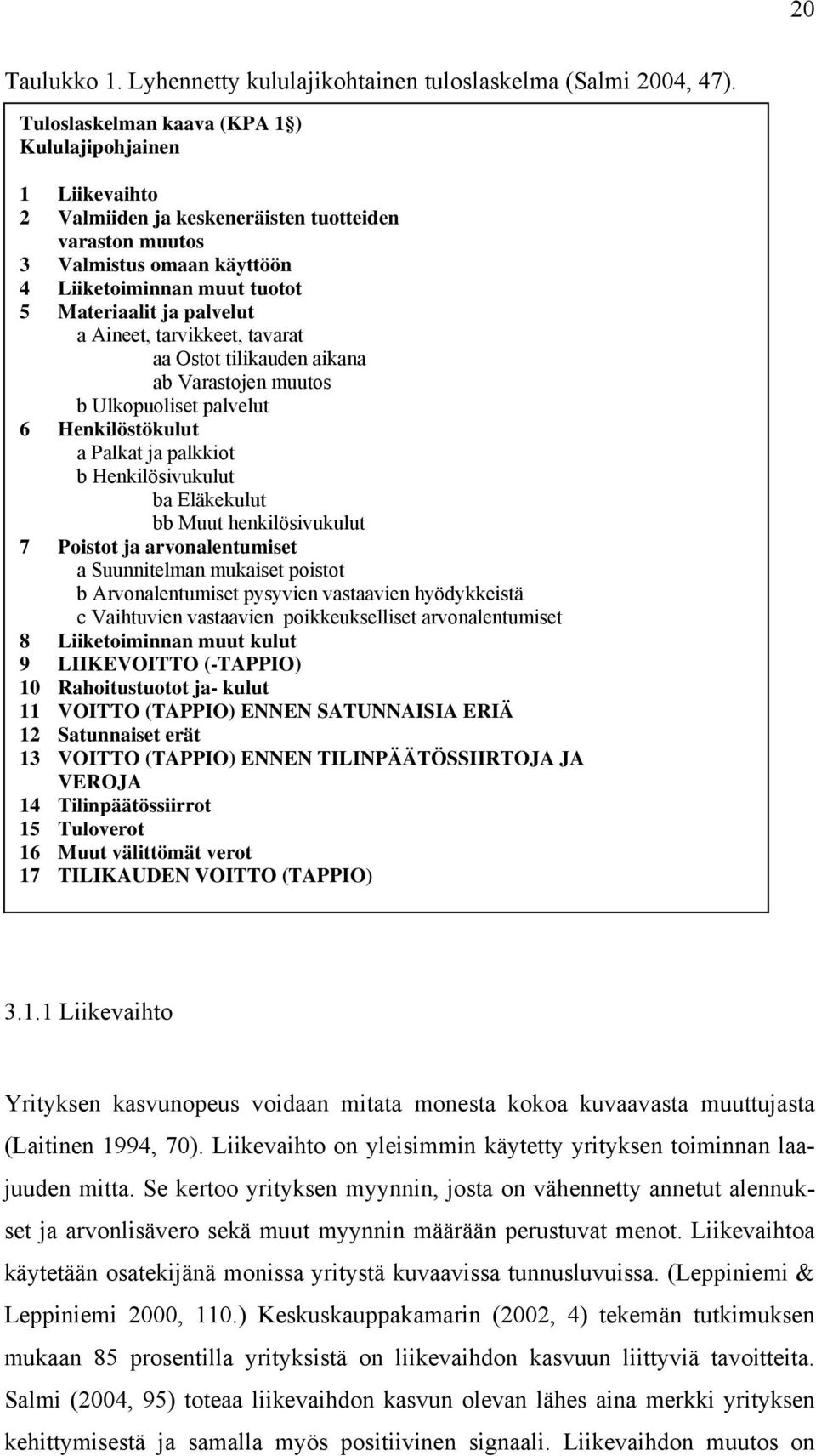 palvelut a Aineet, tarvikkeet, tavarat aa Ostot tilikauden aikana ab Varastojen muutos b Ulkopuoliset palvelut 6 Henkilöstökulut a Palkat ja palkkiot b Henkilösivukulut ba Eläkekulut bb Muut