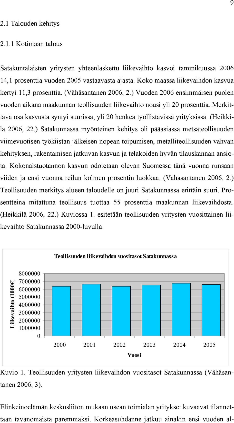 Merkittävä osa kasvusta syntyi suurissa, yli 20 henkeä työllistävissä yrityksissä. (Heikkilä 2006, 22.