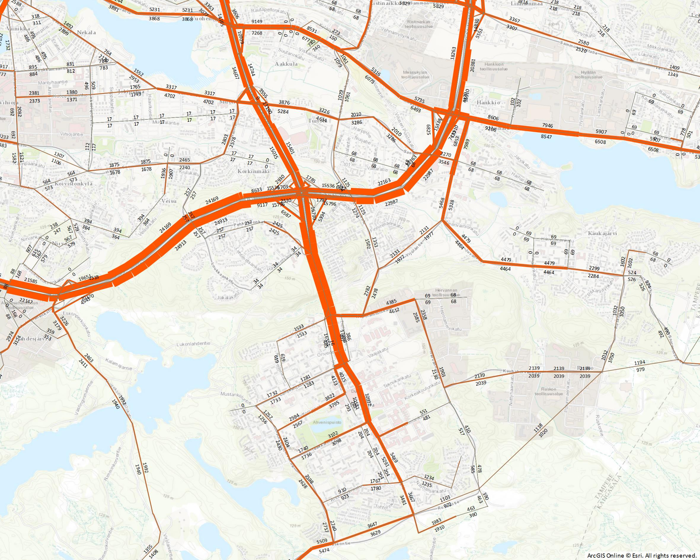 Kuva 4 Vuorokauden liikenne v.