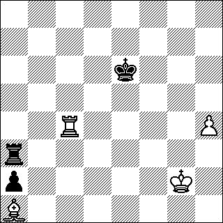 -210-56///b5!! Jatko 45...Td4 ja valkea voittaa 46.Tf8 a4 47.Txf4 c5 48.Kg3 Td3+ 49.Kg4 Td1 50.La3 Tg1+ 51.Kh5 Ta1 52.Txa4 c4 53.Ta7. 57/Mg5!! Yksi vapaasotilas vähemmän.
