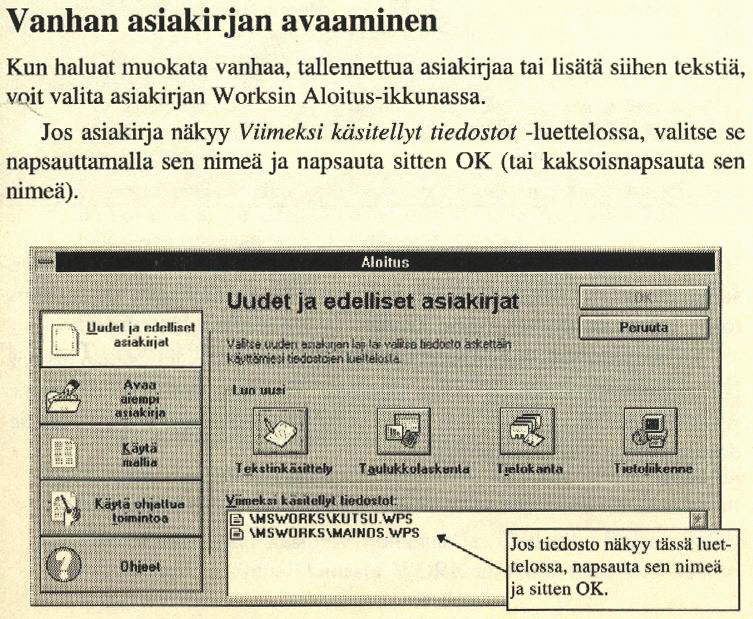 67 KUVA 2 Esimerkki kuvasta havainnollistamassa tekstiä Klik Klik 2 Tekstinkäsittelyn perusteita -oppikirjassa (Lundahl & Vaara 1996b, 9) 4.1.3 Näppi-kirjasarja Näppi-kirjasarjassa (Kainulainen ym.
