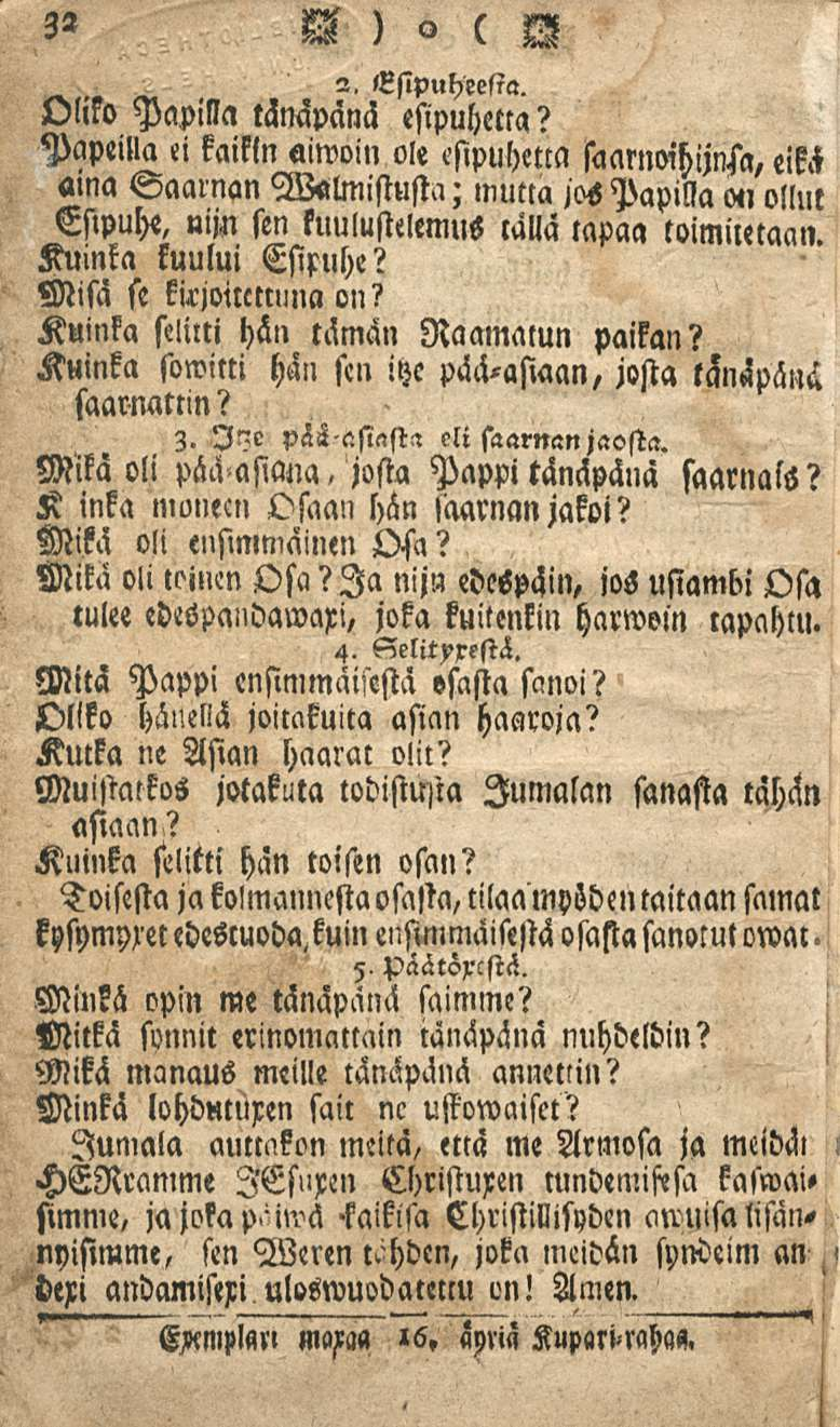_ 32 _, Olcko Papilla tänäpänä U ) o ( A 2. Esipuheesta. esipuhetta?