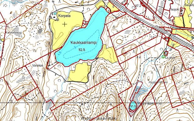 3 Kuva: Hyppyriäisenahon tilan rajaus. 1.2 Suunnittelun tavoitteet ja lähtökohdat Ranta-asemakaavan laatiminen on aloitettu maanomistajan toimesta keväällä 2011.