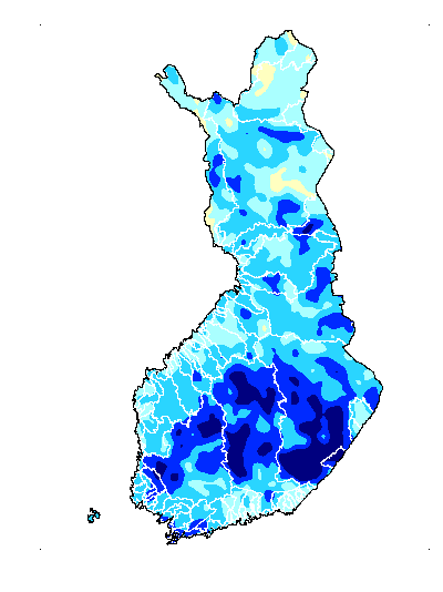 Reaaliaikaiset vesitilannekartat: Vedenkorkeuskartta Järvien