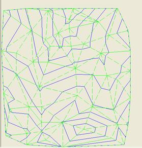 Example: Elevation model -nodes are measured points -triangular network is the model that interpolates the surface -contours