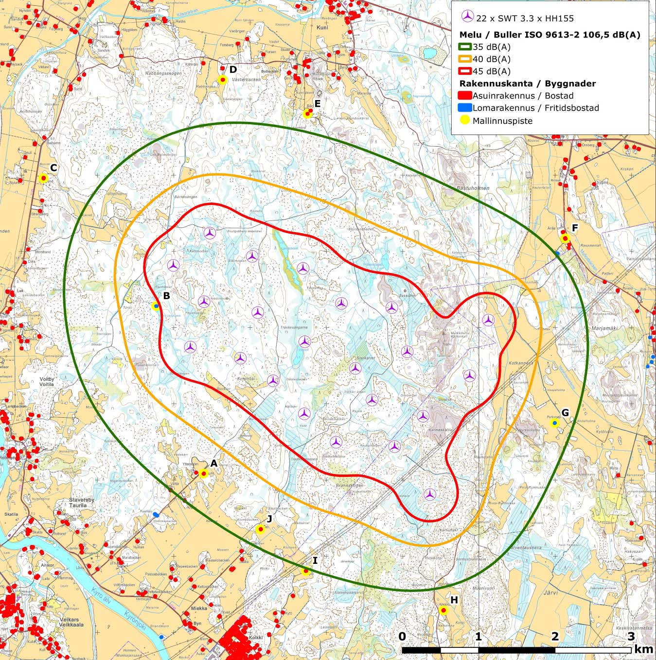 FCG SUUNNITTELU JA TEKNIIKKA OY Melu- ja varjostusmallinnukset 8 (15