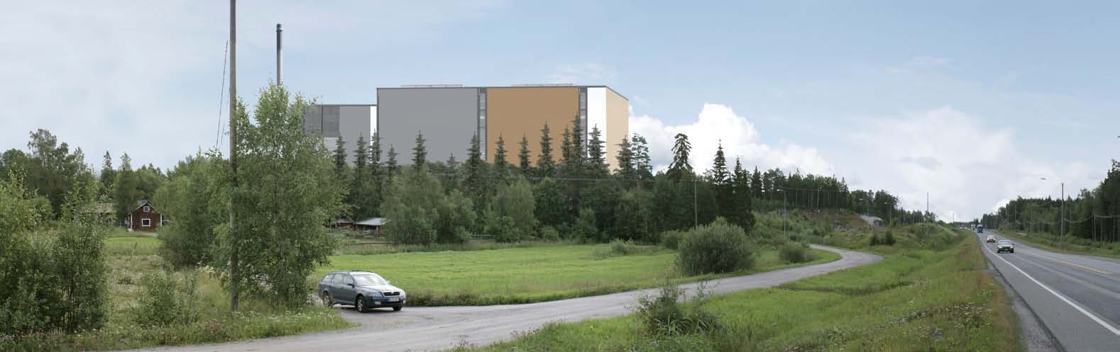 Kuva 6 56 Havainnekuva Palovuoren hankevaihtoehdosta tieltä (VT8) tarkasteltuna 6.9.