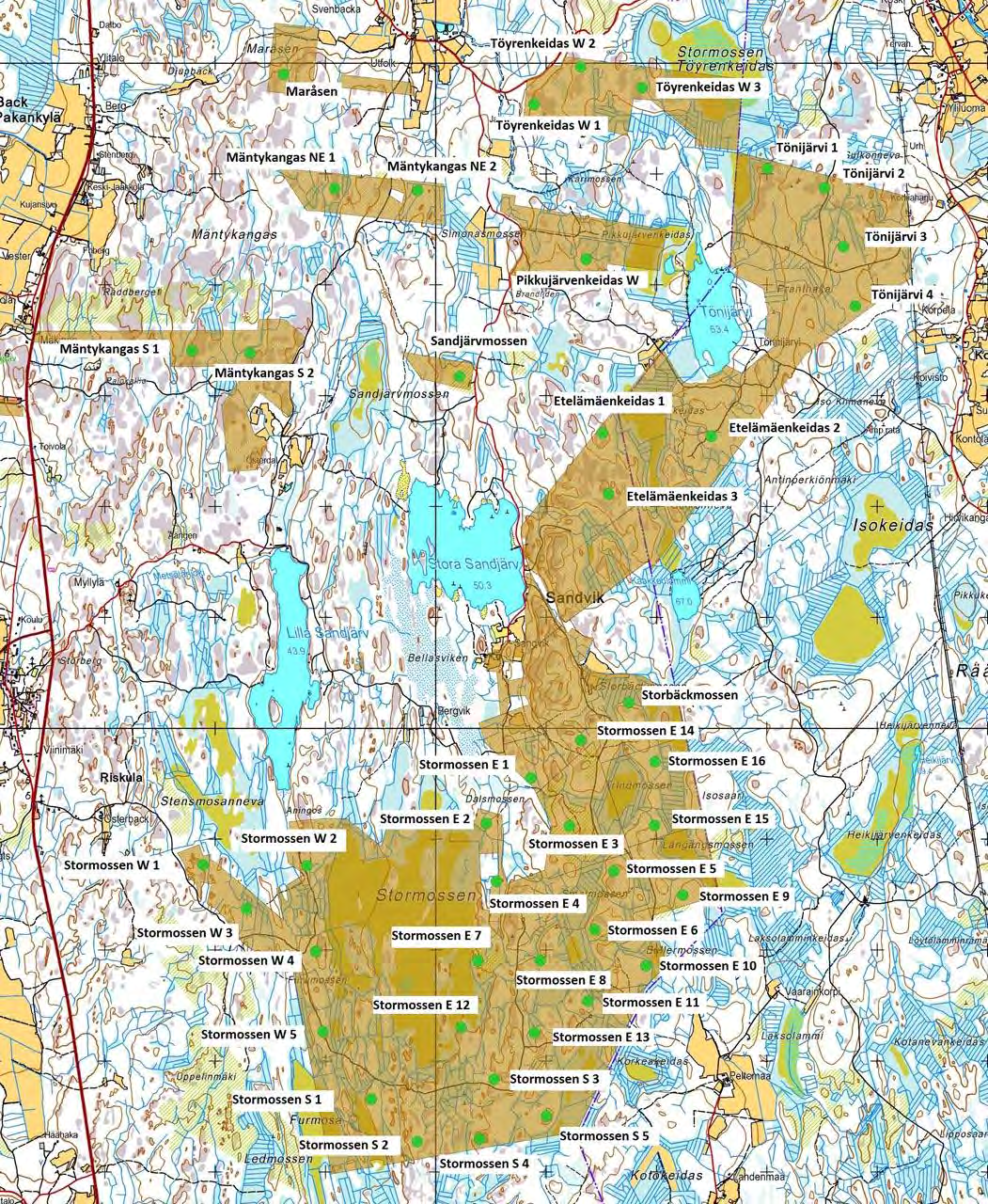 3 Tutkimusalue Kristiinankaupungin tuulivoimapuiston suunnittelualue sijaitsee Kristiinankaupungin eteläosissa heti Merikarvian pohjoispuolella, valtatie 8:n itäpuolella.