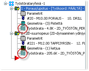 32 PROFIILIRADAN LUONTI 1 Klikkaa Operaatioiden hallinnassa Valitse kaikki operaatiot - painiketta.