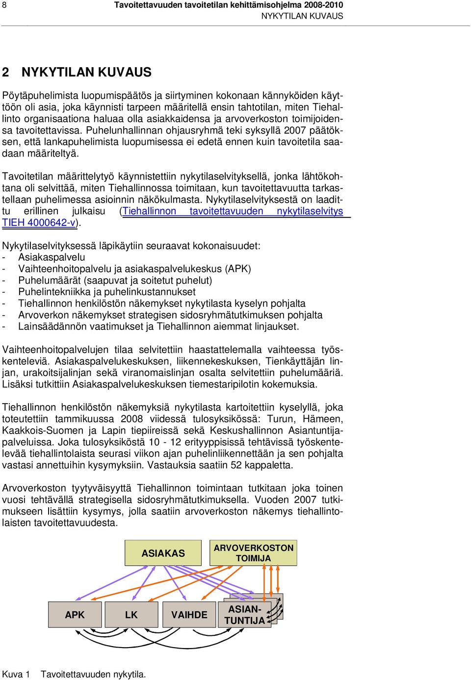 Puhelunhallinnan ohjausryhmä teki syksyllä 2007 päätöksen, että lankapuhelimista luopumisessa ei edetä ennen kuin tavoitetila saadaan määriteltyä.