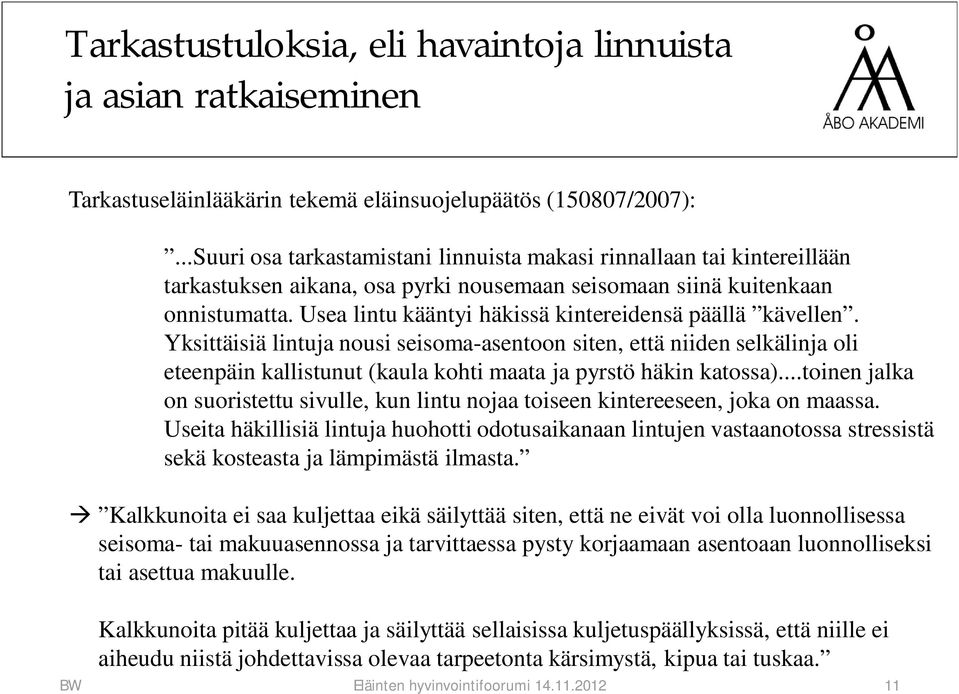 Usea lintu kääntyi häkissä kintereidensä päällä kävellen.