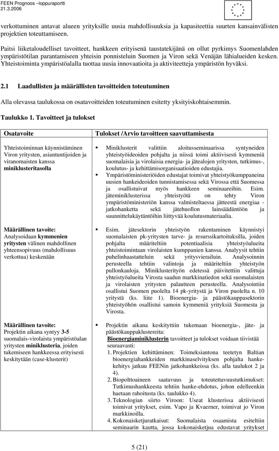 kesken. Yhteistoiminta ympäristöalalla tuottaa uusia innovaatioita ja aktiviteetteja ympäristön hyväksi. 2.