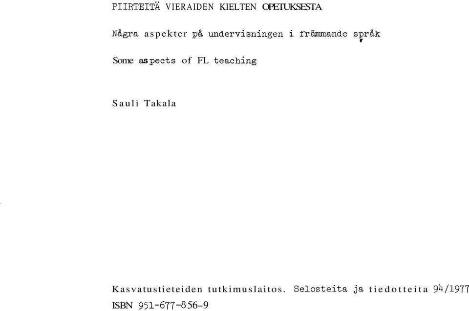 teaching c Sauli Takala Kasvatustieteiden