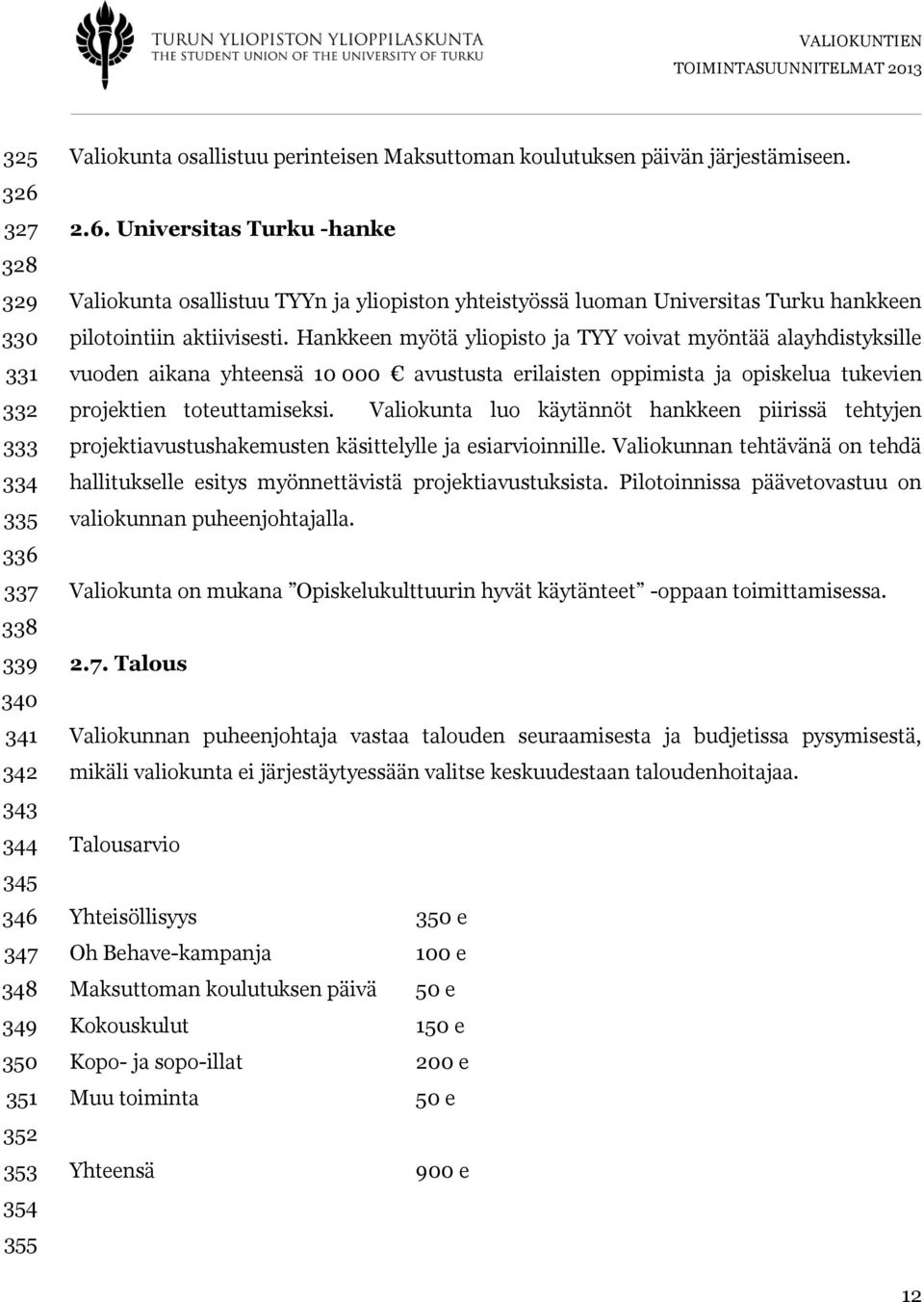 Hankkeen myötä yliopisto ja TYY voivat myöntää alayhdistyksille vuoden aikana yhteensä 10 000 avustusta erilaisten oppimista ja opiskelua tukevien projektien toteuttamiseksi.