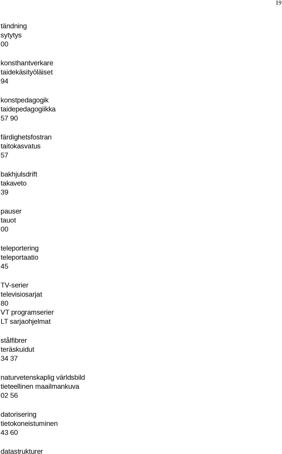 45 TV-serier televisiosarjat 80 VT programserier LT sarjaohjelmat stålfibrer teräskuidut 34 37