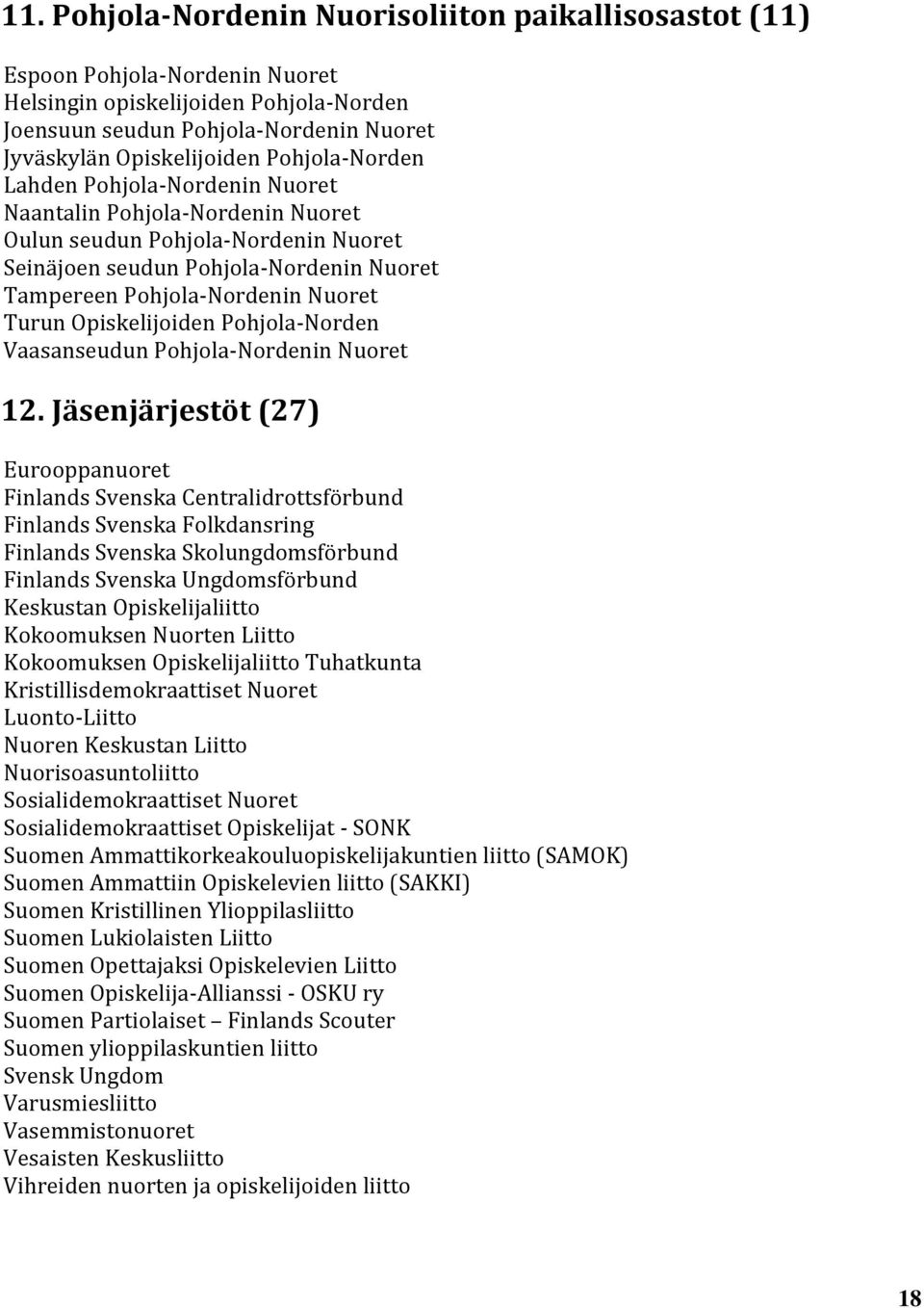 Opiskelijoiden Pohjola-Norden Vaasanseudun Pohjola-Nordenin Nuoret 12.