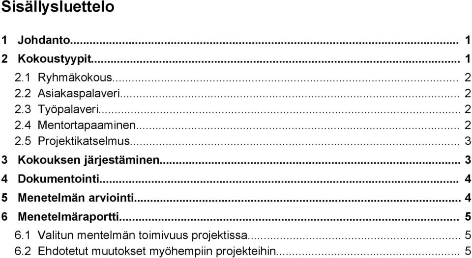 .. 3 3 Kokouksen järjestäminen... 3 4 Dokumentointi... 4 5 Menetelmän arviointi.