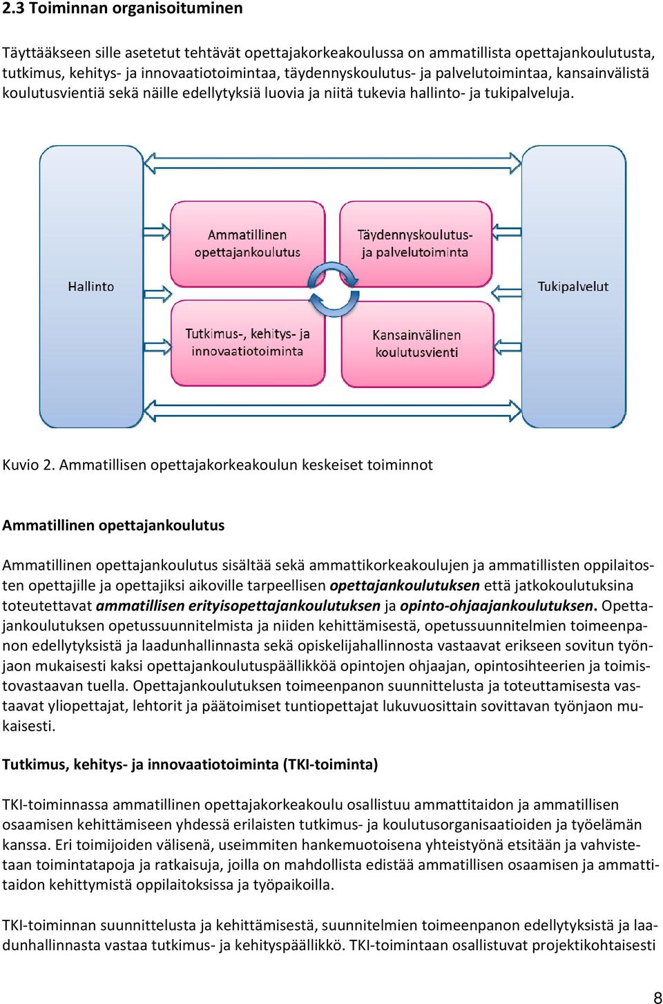 Ammatillisen opettajakorkeakoulun keskeiset toiminnot Ammatillinen opettajankoulutus Ammatillinen opettajankoulutus sisältää sekä ammattikorkeakoulujen ja ammatillisten oppilaitosten opettajille ja