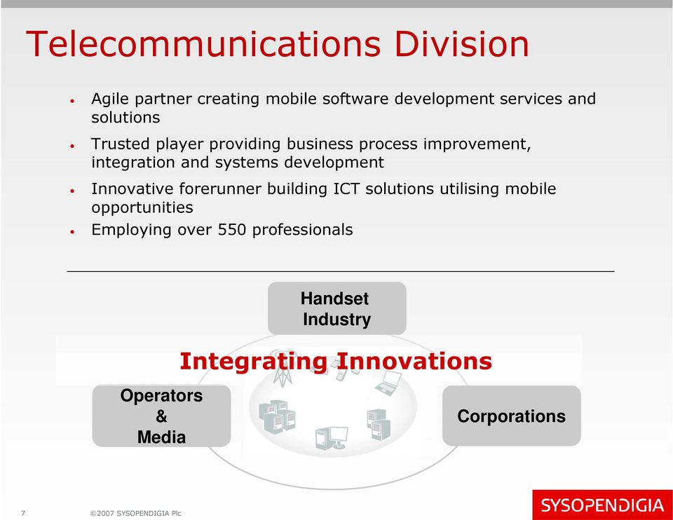 development Innovative forerunner building ICT solutions utilising mobile opportunities Employing