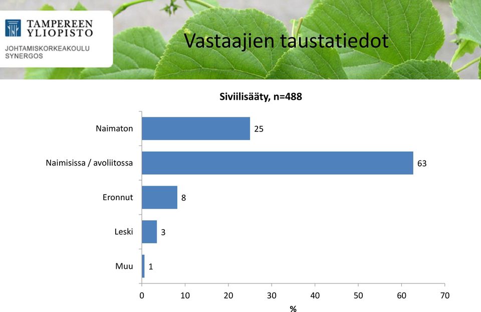 Naimisissa / avoliitossa 63