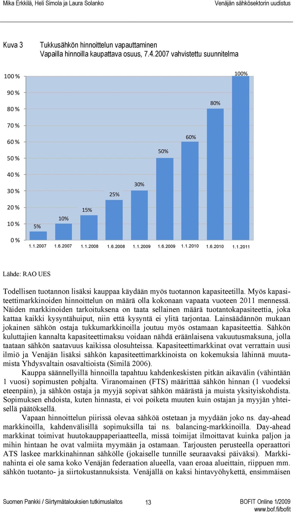 Myös kapasiteettimarkkinoiden hinnoittelun on määrä olla kokonaan vapaata vuoteen 2011 mennessä.