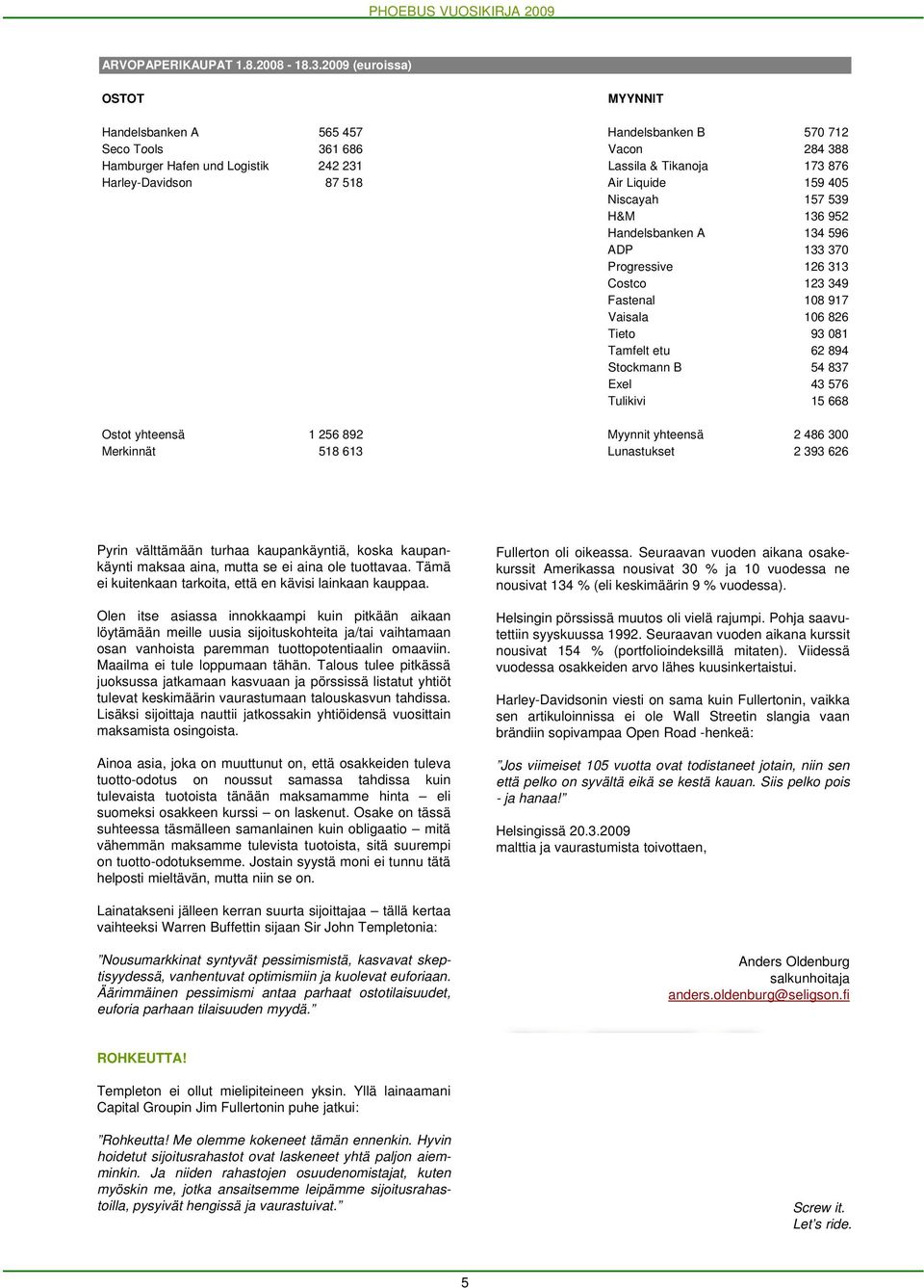 Air Liquide 159 405 Niscayah 157 539 H&M 136 952 Handelsbanken A 134 596 ADP 133 370 Progressive 126 313 Costco 123 349 Fastenal 108 917 Vaisala 106 826 Tieto 93 081 Tamfelt etu 62 894 Stockmann B 54